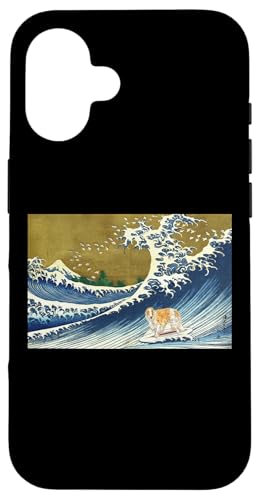 Funny Retro Vintage Surfing A Wave Russian Borzoi Dog Lover Hülle für iPhone 16 von Cute Long Nose Borzoi Gift Shirts & Hoodies