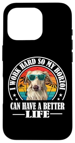 Funny Retro Vintage Work Hard Russian Borzoi Dog Lover Hülle für iPhone 16 Pro von Cute Long Nose Borzoi Gift Shirts & Hoodies