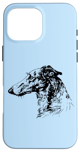 Illustration Art Drawing Portrait Russian Borzoi Lover Hülle für iPhone 16 Pro Max von Cute Long Nose Borzoi Gift Shirts & Hoodies
