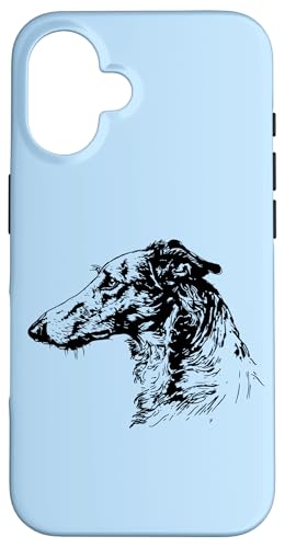 Illustration Art Drawing Portrait Russian Borzoi Lover Hülle für iPhone 16 von Cute Long Nose Borzoi Gift Shirts & Hoodies