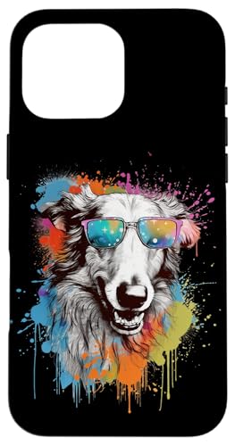 Sunglasses Watercolor Paint Splash Russian Borzoi Dog Lover Hülle für iPhone 16 Pro Max von Cute Long Nose Borzoi Gift Shirts & Hoodies