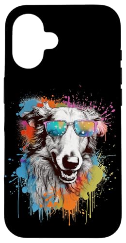 Sunglasses Watercolor Paint Splash Russian Borzoi Dog Lover Hülle für iPhone 16 von Cute Long Nose Borzoi Gift Shirts & Hoodies