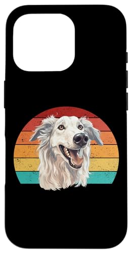 Vintage Retro Sunset Russian Borzoi Dog Lover Hülle für iPhone 16 Pro von Cute Long Nose Borzoi Gift Shirts & Hoodies