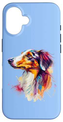 Womens Colorful Watercolor Art Russian Borzoi Dog Lover Hülle für iPhone 16 Womens Colorful Watercolor Art Russian Borzoi Dog Lover Hülle für iPhone 16 von Cute Long Nose Borzoi Gift Shirts & Hoodies