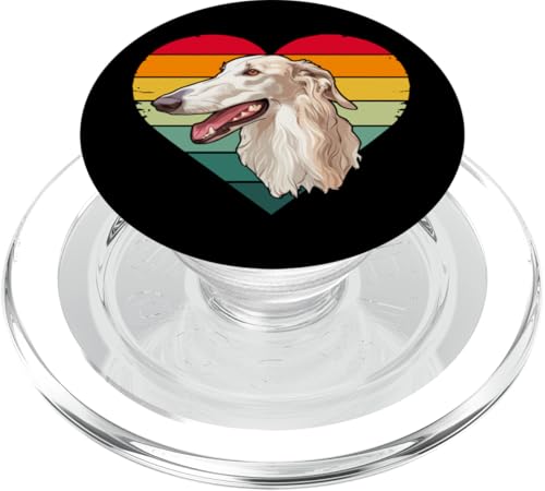 Womens Retro Vintage Heart Love Russian Borzoi Dog Lover PopSockets PopGrip für MagSafe Womens Retro Vintage Heart Love Russian Borzoi Dog Lover PopSockets PopGrip für MagSafe von Cute Long Nose Borzoi Gift Shirts & Hoodies