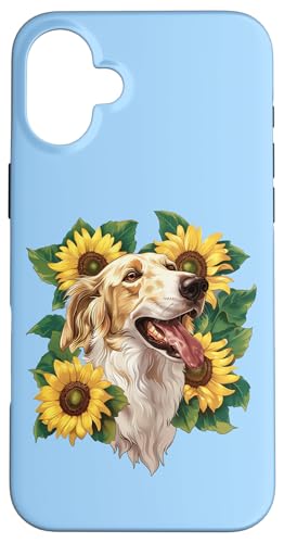 Womens Sunflowers Floral Russian Borzoi Dog Lover Hülle für iPhone 16 Plus von Cute Long Nose Borzoi Gift Shirts & Hoodies