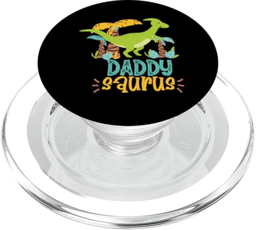 Daddy Dad Saurus Rex Dinosaurier für Vater Parasaurolophus PopSockets PopGrip für MagSafe von Cute Matching Dinosaur Family Outfits