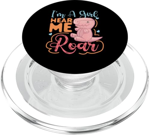 Ich bin ein Mädchen - Hear Me Roar Plüsch-Dino PopSockets PopGrip für MagSafe Ich bin ein Mädchen - Hear Me Roar Plüsch-Dino PopSockets PopGrip für MagSafe von Cute Matching Dinosaur Family Outfits