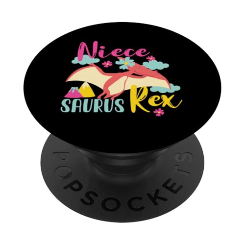 Nichte Saurus Rex Dinosaurier Kinder PopSockets Klebender PopGrip von Cute Matching Dinosaur Family Outfits