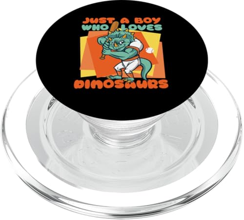 Nur ein Junge, der Dinosaurier-Baseball liebt PopSockets PopGrip für MagSafe von Cute Matching Dinosaur Family Outfits