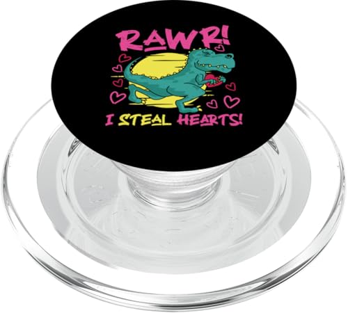 Rawr! I Steal Hearts! Dinosaurier PopSockets PopGrip für MagSafe Rawr! I Steal Hearts! Dinosaurier PopSockets PopGrip für MagSafe von Cute Matching Dinosaur Family Outfits