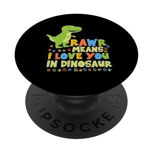 Rawr Means I Love You In Dinosaurier Mädchen Jungen PopSockets Klebender PopGrip von Cute Matching Dinosaur Family Outfits