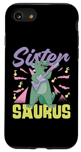 Schwester Saurus Hülle für iPhone SE (2020) / 7 / 8 von Cute Matching Dinosaur Family Outfits