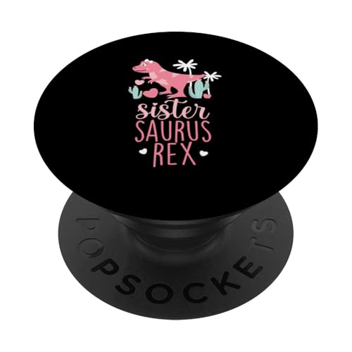 Sister Saurus Rex Dinosaurier Kinder PopSockets Klebender PopGrip von Cute Matching Dinosaur Family Outfits