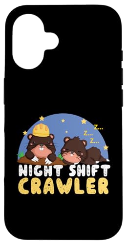 Maulwurf-Tier: Nachtschicht-Crawler Hülle für iPhone 16 von Cute Mole Animal Designs For Girls And Boys