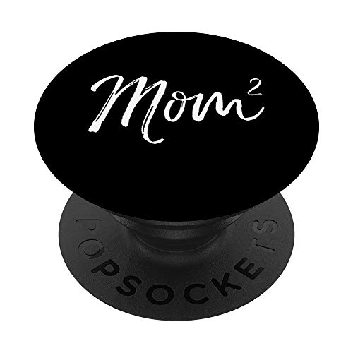 Cute Mom of 2 Gift Funny Second Child Announcement Mom^2 PopSockets PopGrip: Ausziehbarer Sockel und Griff für Handys/Tablets mit Tauschbarem Top von Cute Mom Shirts Mother's Day Gifts Design Studio