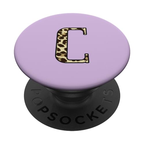 Buchstabe C, Initiale C, Gepardenmuster PopSockets mit austauschbarem PopGrip von Cute Monogram Letter Design
