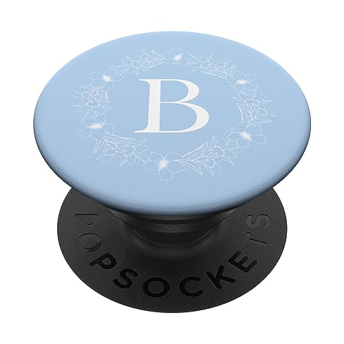 Großbuchstabe B Monogramm Buchstabe B, Babyblau PopSockets mit austauschbarem PopGrip von Cute Monogram Letter Design