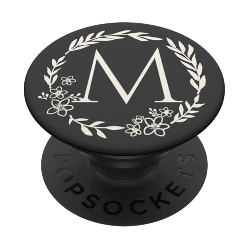 Monogramm mit niedlichem Buchstabe M, Vorname beginnt mit M PopSockets Klebender PopGrip von Cute Monogram Letter Design