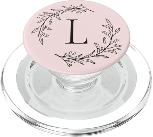 Monogramm mit süßem Buchstabe L, Vorname beginnt mit L PopSockets PopGrip für MagSafe von Cute Monogram Letter Design