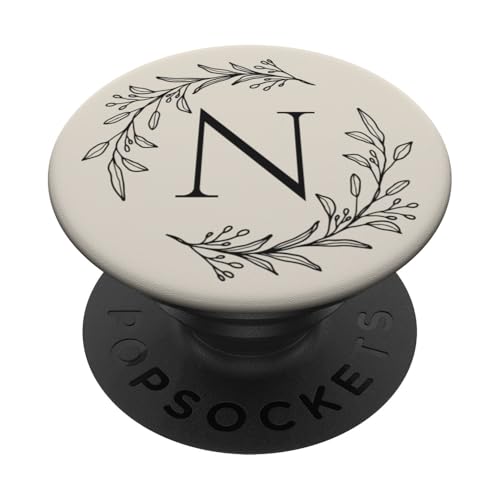 Niedlicher Buchstabe N Initiale Monogramm – Vorname beginnt mit N PopSockets Klebender PopGrip von Cute Monogram Letter Design