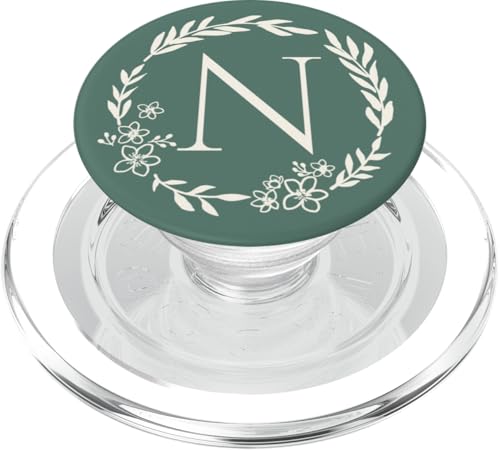 Niedlicher Buchstabe N Initiale Monogramm – Vorname beginnt mit N PopSockets PopGrip für MagSafe von Cute Monogram Letter Design
