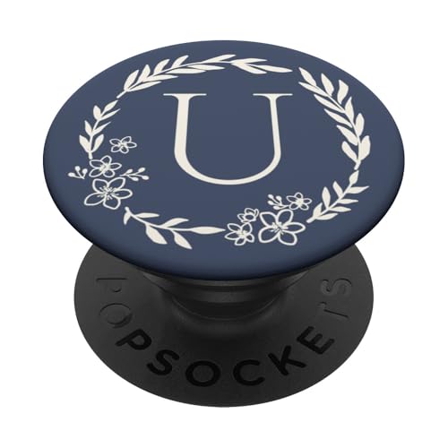 Niedlicher Buchstabe U Initiale Monogramm – Vorname beginnt mit U PopSockets Klebender PopGrip von Cute Monogram Letter Design