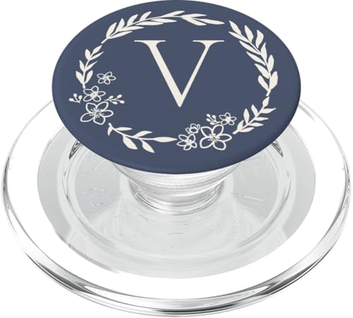 Niedlicher Buchstabe V Initiale Monogramm – Vorname beginnt mit V PopSockets PopGrip für MagSafe von Cute Monogram Letter Design