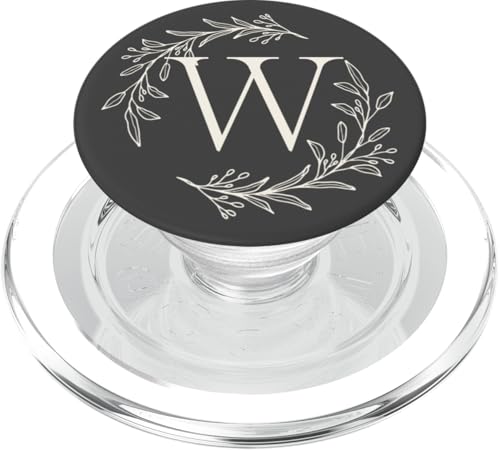 Niedlicher Buchstabe W Initiale Monogramm – Vorname beginnt mit W PopSockets PopGrip für MagSafe von Cute Monogram Letter Design