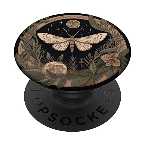 Cute Moth Moon Flowers Celestial Designs PopSockets Schwarz PopGrip Klebender Handy-Halter mit auswechselbarem Halter Cute Moth Moon Flowers Celestial Designs PopSockets Schwarz PopGrip Klebender Handy-Halter mit auswechselbarem Halter von Cute Moth Moon Flowers Celestial Designs