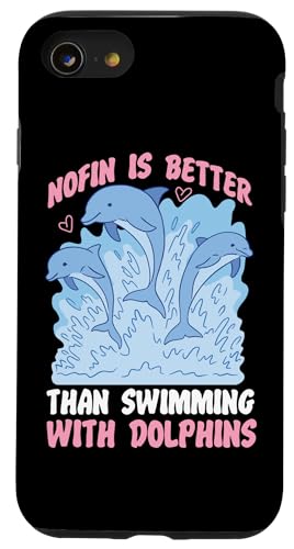Delfin: Noflosse ist besser als Schwimmen mit Delfinen Hülle für iPhone SE (2020) / 7 / 8 von Cute Ocean Dolphin Designs For Kids
