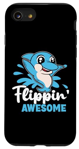 Delfine: Flippin' Awesome Hülle für iPhone SE (2020) / 7 / 8 von Cute Ocean Dolphin Designs For Kids