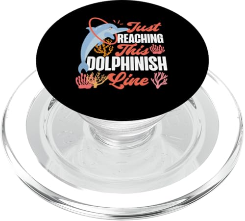 Delphin: Just Reaching This Dolphinish Line PopSockets PopGrip für MagSafe Delphin: Just Reaching This Dolphinish Line PopSockets PopGrip für MagSafe von Cute Ocean Dolphin Designs For Kids