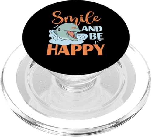 Delphin: Smile And Be Happy PopSockets PopGrip für MagSafe von Cute Ocean Dolphin Designs For Kids