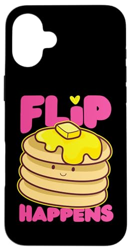 Pfannkuchenmaschine: Flip Happens Hülle für iPhone 16 Plus von Cute Pancake Maker Designs For Girls And Boys