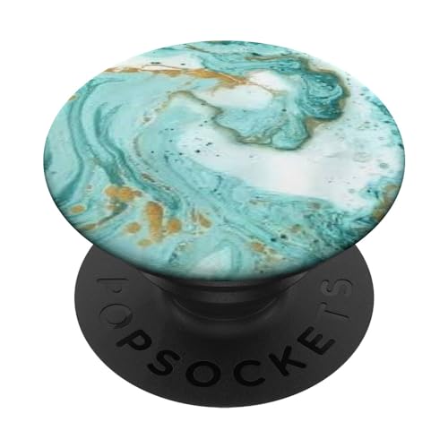 Leuchtende leuchtende Farben, Blau, Gold, Grün, Türkis, Weiß. PopSockets Klebender PopGrip Leuchtende leuchtende Farben, Blau, Gold, Grün, Türkis, Weiß. PopSockets Klebender PopGrip von Cute Phone Accessories Art Gift for Women and Men