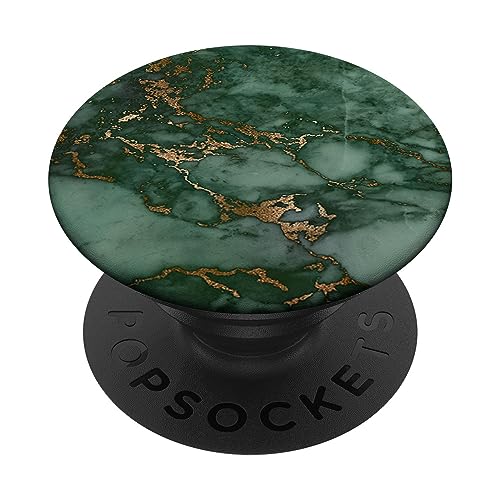 PopSocket PopGrip: Elegantes Muster aus dunkler Jade und Waldgrün Ausziehbarer Sockel und Griff für Handys/Tablets mit Tauschbarem Top von Cute Phone Accessories by Vine Mercantile