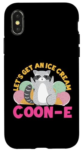 Waschbär: Let's Get An Ice Cream Coon-e Hülle für iPhone X/XS von Cute Raccoon And Baby Raccoon Designs For Kids