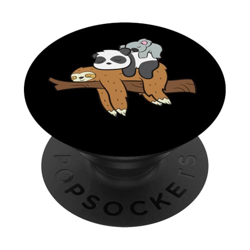 Schlafendes Koala Faultier Panda müde schlafendes Faultier Koala Panda PopSockets Klebender PopGrip Schlafendes Koala Faultier Panda müde schlafendes Faultier Koala Panda PopSockets Klebender PopGrip von Cute Sloth Tees And Sloth Gifts