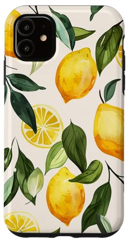 Cute Vintage Pattern Graphic (Lemon) Hülle für iPhone 11 Muster Kunst Zitrone Obst Vintage von Cute Vintage Pattern Graphic (Lemon)