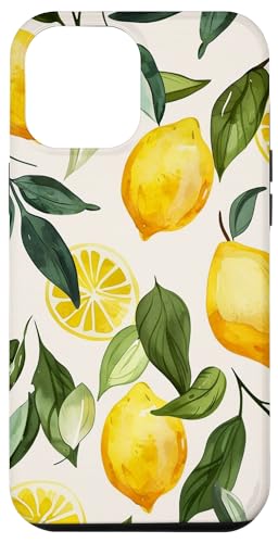 Hülle für iPhone 12 Pro Max Muster Kunst Zitrone Obst Vintage von Cute Vintage Pattern Graphic (Lemon)