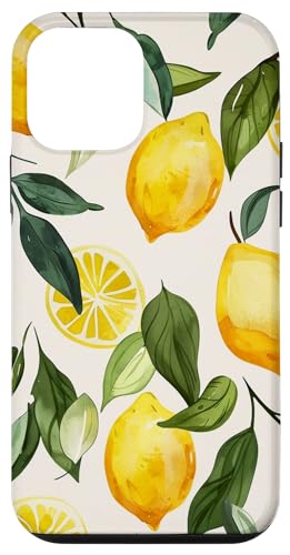 Cute Vintage Pattern Graphic (Lemon) Hülle für iPhone 12 mini, Schutzhülle aus Polycarbonat und TPU, Gelb, Einzigartiges Design mit Vintage-Muster und Obst-Illustrationen von Cute Vintage Pattern Graphic (Lemon)