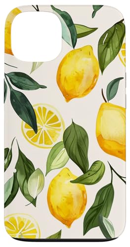 Hülle für iPhone 13 Muster Kunst Zitrone Obst Vintage von Cute Vintage Pattern Graphic (Lemon)