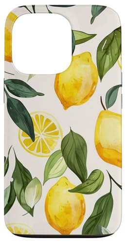 Hülle für iPhone 13 Pro Muster Kunst Zitrone Obst Vintage von Cute Vintage Pattern Graphic (Lemon)