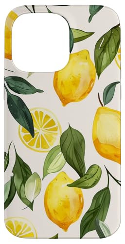 Hülle für iPhone 14 Pro Max Muster Kunst Zitrone Obst Vintage von Cute Vintage Pattern Graphic (Lemon)