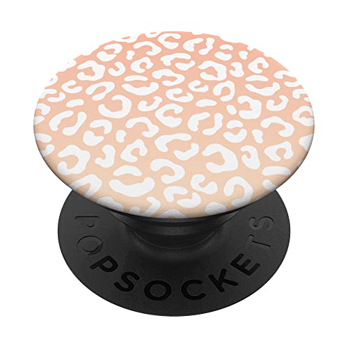 Weiches, helles Pfirsich-Ombré-Design mit weißem Leoparden PopSockets mit austauschbarem PopGrip Weiches, helles Pfirsich-Ombré-Design mit weißem Leoparden PopSockets mit austauschbarem PopGrip von Cute White Leopard Print Design