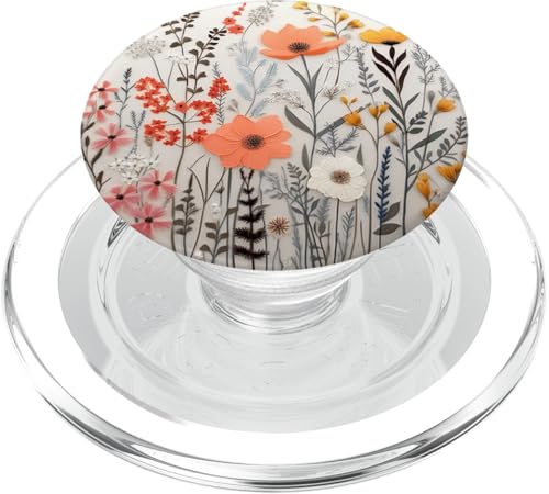 Boho Chic Blumenmuster Gemischte Blumen Bouquet PopSockets PopGrip für MagSafe von Cute Wildflowers Botanical Garden Retro Hippie