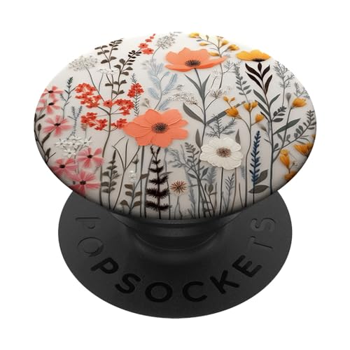 Cute Wildflowers Botanical Garden Retro Hippie Boho Chic Blumenmuster Gemischte Blumen Bouquet PopSockets Klebender PopGrip von Cute Wildflowers Botanical Garden Retro Hippie