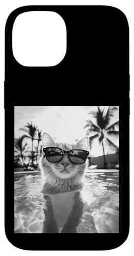 Katze trägt Sonnenbrille in einem Pool Hülle für iPhone 14 Katze trägt Sonnenbrille in einem Pool Hülle für iPhone 14 von Cute and Summery Animal Designs