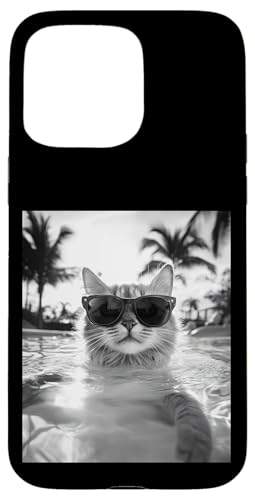 Katze trägt Sonnenbrille in einem Pool Hülle für iPhone 15 Pro Max Katze trägt Sonnenbrille in einem Pool Hülle für iPhone 15 Pro Max von Cute and Summery Animal Designs